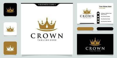 creatief kroon concept logo ontwerp sjabloon vector