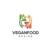 gezond biologisch eco vegetarisch voedsel logo ontwerp vector sjabloon. ecologie Gezondheid eco biologisch logo vers van boerderij groenten logotype concept icoon kunst