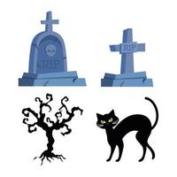 pictogrammen instellen, happy halloween-viering vector