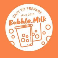 gemakkelijk naar bereiden, bubbel melk, logotype voor Product vector
