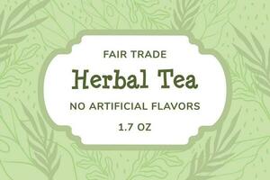 kruiden thee, eerlijk handel, Nee kunstmatig smaken vector