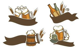bier alcoholisch drinken Promotie met linten vector