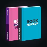 huisstijl branding mockup, mockup met boeken met roze en blauwe omslag vector