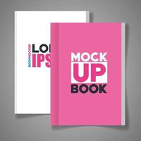 huisstijl branding mockup, mockup met boeken met omslag roze en witte kleur vector