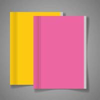 huisstijl branding mockup, mockup met boeken van omslag roze en gele kleur vector