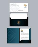 huisstijl merk mockup, set zakelijke briefpapier, zwarte mockup met gouden bord vector