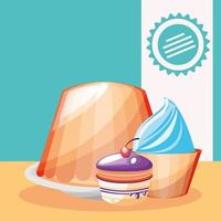 pudding, cupcake en cake vector