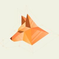 Platte Fox geometrische eenvoudige vorm vectorillustratie vector