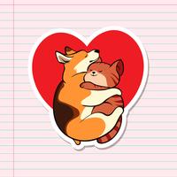 Kat en hond Stickers vector