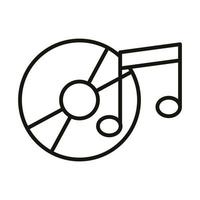 muziek compact disk geluid partij lijn pictogramstijl vector