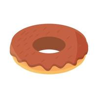 swwet donut eten dessert in cartoon flat icon vector