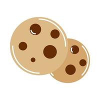 koekjes met chocoladeschilfers dessert cartoon flat icon vector