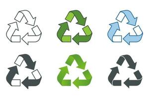 recycling recycle icoon symbool sjabloon voor grafisch en web ontwerp verzameling logo vector illustratie