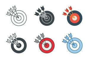 doelwit of in de roos icoon symbool sjabloon voor grafisch en web ontwerp verzameling logo vector illustratie