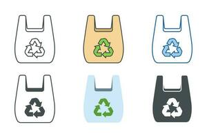 plastic eco zak icoon symbool sjabloon voor grafisch en web ontwerp verzameling logo vector illustratie