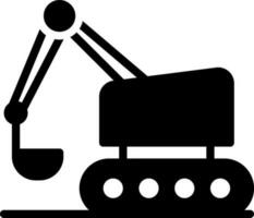 solide icoon voor bulldozer vector