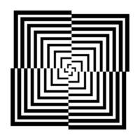 optisch illusie vector conceptuele zwart en wit pleinen ontwerp. vector illustratie.