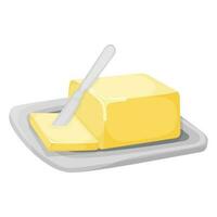 melk Product natuurlijk ingrediënt boter of margarine icoon, concept tekenfilm biologisch zuivel ontbijt voedsel vector illustratie, geïsoleerd Aan wit.