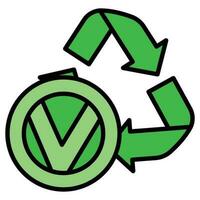 eco vriendelijk alternatief energie bron en verspilling recycling icoon, concept groen eco aarde tekenfilm gemakkelijk vlak vector illustratie, geïsoleerd Aan wit.