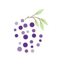 druif logo, tuin vector, vers Purper fruit, wijn merk ontwerp, gemakkelijk illustratie sjabloon vector