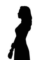 vrouw silhouet sjabloon zwart en wit illustratie vector