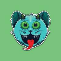 vector schattig kat weinig monster illustratie