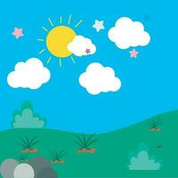 wolken zon lucht tekenfilm downloads vector