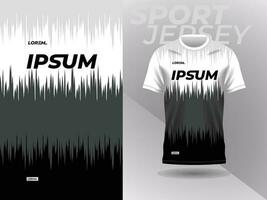zwart wit overhemd sport Jersey mockup sjabloon ontwerp voor voetbal, Amerikaans voetbal, racen, gamen, motorcross, wielersport, en rennen vector