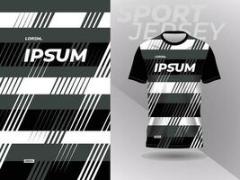 zwart wit overhemd sport Jersey mockup sjabloon ontwerp voor voetbal, Amerikaans voetbal, racen, gamen, motorcross, wielersport, en rennen vector