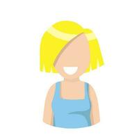 blond haren meisje. schattig jong karakter. jong vrouw. avatar van sociaal netwerk voor tiener. vlak tekenfilm illustratie vector