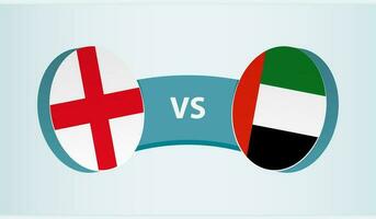 Engeland versus Verenigde Arabisch emiraten, team sport- wedstrijd concept. vector