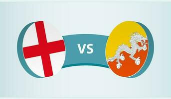 Engeland versus bhutan, team sport- wedstrijd concept. vector