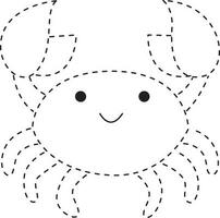 krab lap praktijk trek tekenfilm tekening kawaii anime kleur bladzijde schattig illustratie tekening klem kunst karakter chibi manga grappig vector