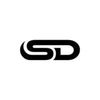 brief sd logo ontwerp inspiraties vector