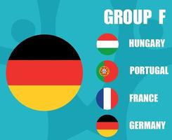 europees voetbal 2020 teams.groep f duitsland vlag.europese voetbalfinale vector