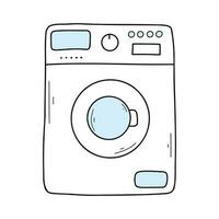 het wassen machine in tekening stijl. geïsoleerd lineair het wassen machine. vector illustratie.