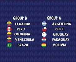 amerika latine 2020.amerika latine voetbal. groepen teams vector