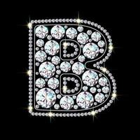 alfabet letter b gemaakt van heldere, sprankelende diamanten sieraden lettertype 3D-realistische stijl vectorillustratie
