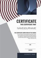 certificaat van prestatie grenssjabloon vector