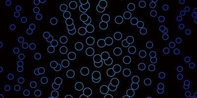 donkerblauwe vectorachtergrond met cirkels kleurrijke illustratie met gradiëntstippen in het ontwerp van de natuurstijl voor uw commercials vector