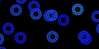 donkerblauwe vectorachtergrond met virussymbolen vector