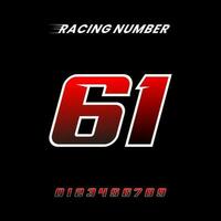 racing aantal 61 ontwerp vector sjabloon