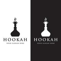 geïsoleerd hookah, shisha of water pijp logo ontwerp voor club, bar, cafe en winkel. vector