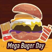 gekleurde nationaal hamburger dag sjabloon vector illustratie