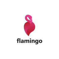 flamingo logo ontwerp met roze kleur vector