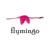 flamingo logo ontwerp met roze kleur vector