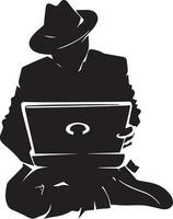 hacker vector silhouet illustratie kunst