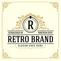 Vintage luxe monogram logo sjabloon vector