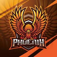 phoenix esport mascotte logo ontwerp vector