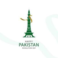 minar e Pakistan nationaal dag sjabloon ontwerp vector